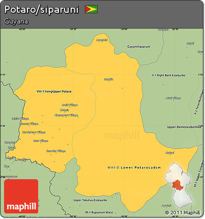 Savanna Style Simple Map of Potaro/siparuni