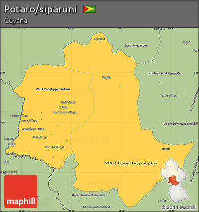 Savanna Style Simple Map of Potaro/siparuni