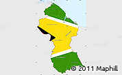 Flag Simple Map of Guyana, single color outside, flag centered