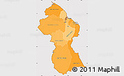 Political Shades Simple Map of Guyana, cropped outside