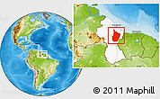 Physical Location Map of Upper Demerara/berbice, highlighted country