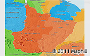 Political Shades Panoramic Map of Upper Demerara/berbice