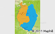 Political 3D Map of Upper Takutu/u.Essequibo, physical outside