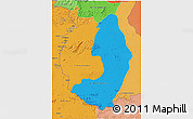 Political 3D Map of Upper Takutu/u.Essequibo, political shades outside