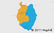 Political 3D Map of Upper Takutu/u.Essequibo, single color outside