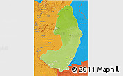 Physical 3D Map of IX-2 Rewa(Illiwa)/U.E, political outside