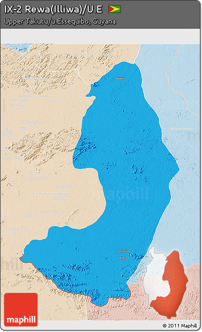 Political 3D Map of IX-2 Rewa(Illiwa)/U.E, lighten