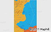 Political 3D Map of IX-2 Rewa(Illiwa)/U.E