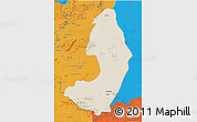 Shaded Relief 3D Map of IX-2 Rewa(Illiwa)/U.E, political outside
