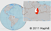 Gray Location Map of IX-2 Rewa(Illiwa)/U.E, highlighted parent region, hill shading