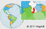 Political Location Map of IX-2 Rewa(Illiwa)/U.E, highlighted country