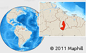 Shaded Relief Location Map of IX-2 Rewa(Illiwa)/U.E, within the entire country