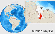 Shaded Relief Location Map of IX-2 Rewa(Illiwa)/U.E, highlighted country, within the entire country