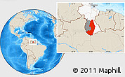 Shaded Relief Location Map of IX-2 Rewa(Illiwa)/U.E, highlighted country, highlighted parent region
