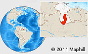 Shaded Relief Location Map of IX-2 Rewa(Illiwa)/U.E, highlighted country