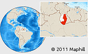 Shaded Relief Location Map of IX-2 Rewa(Illiwa)/U.E, highlighted parent region