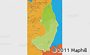 Physical Map of IX-2 Rewa(Illiwa)/U.E, political outside