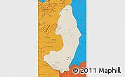 Shaded Relief Map of IX-2 Rewa(Illiwa)/U.E, political outside