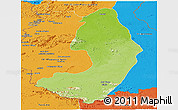 Physical Panoramic Map of IX-2 Rewa(Illiwa)/U.E, political outside