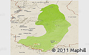 Physical Panoramic Map of IX-2 Rewa(Illiwa)/U.E, shaded relief outside