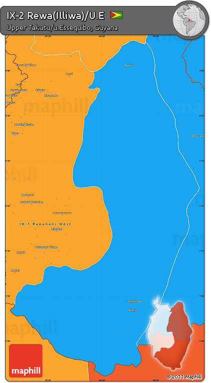 Political Simple Map of IX-2 Rewa(Illiwa)/U.E