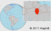 Gray Location Map of Upper Takutu/u.Essequibo