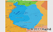 Political Shades Panoramic Map of Upper Takutu/u.Essequibo