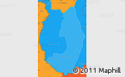 Political Shades Simple Map of Upper Takutu/u.Essequibo, political outside