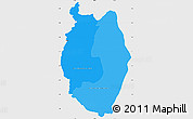Political Shades Simple Map of Upper Takutu/u.Essequibo, single color outside
