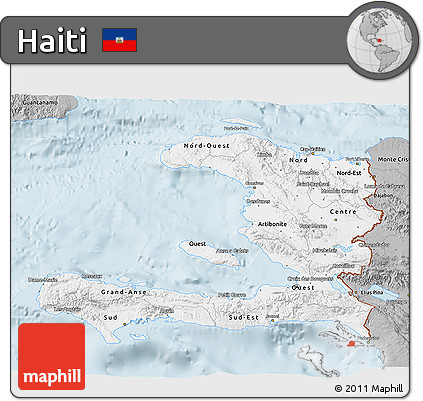 Gray 3D Map of Haiti