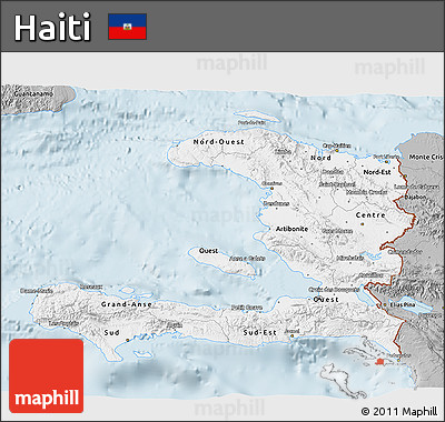 Gray 3D Map of Haiti