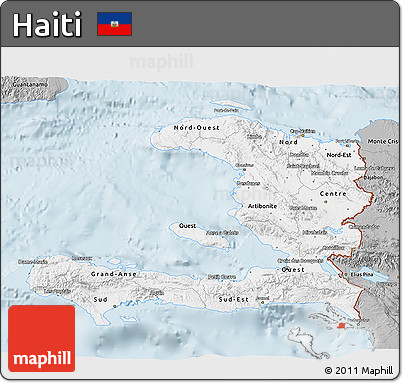 Gray 3D Map of Haiti