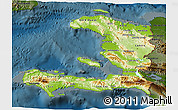 Physical 3D Map of Haiti, darken