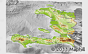 Physical 3D Map of Haiti, desaturated