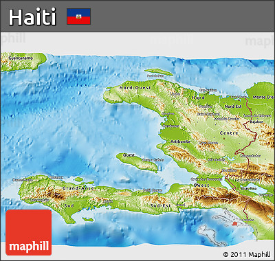 Physical 3D Map of Haiti