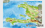 Physical 3D Map of Haiti, semi-desaturated, land only