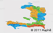 Political 3D Map of Haiti, cropped outside