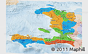 Political 3D Map of Haiti, lighten