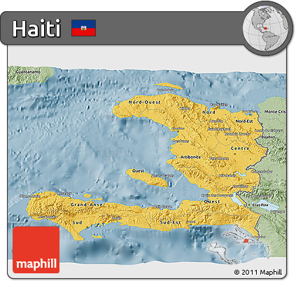 Savanna Style 3D Map of Haiti