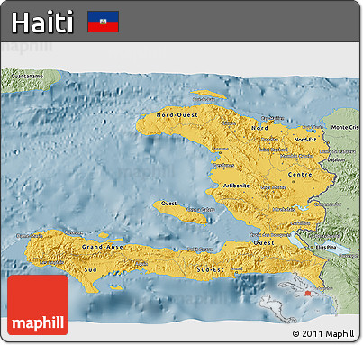 Savanna Style 3D Map of Haiti