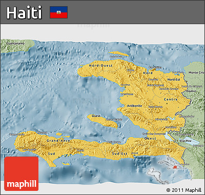 Savanna Style 3D Map of Haiti
