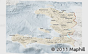 Shaded Relief 3D Map of Haiti, lighten, semi-desaturated