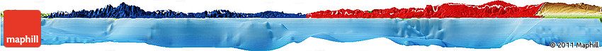 Flag Horizon Map of Haiti, physical outside, bathymetry sea, flag aligned to the middle