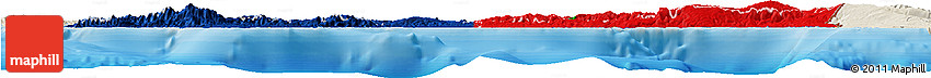 Flag Horizon Map of Haiti, shaded relief outside, bathymetry sea, flag rotated