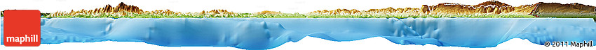 Physical Horizon Map of Haiti, darken, land only