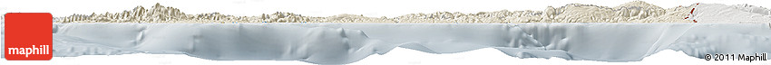 Shaded Relief Horizon Map of Haiti, lighten, semi-desaturated