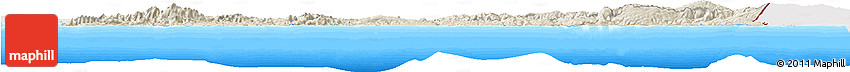 Shaded Relief Horizon Map of Haiti, single color outside, bathymetry sea