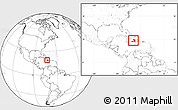 Blank Location Map of Haiti, within the entire continent