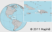 Blank Location Map of Haiti, gray outside