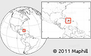 Blank Location Map of Haiti, highlighted continent, within the entire continent